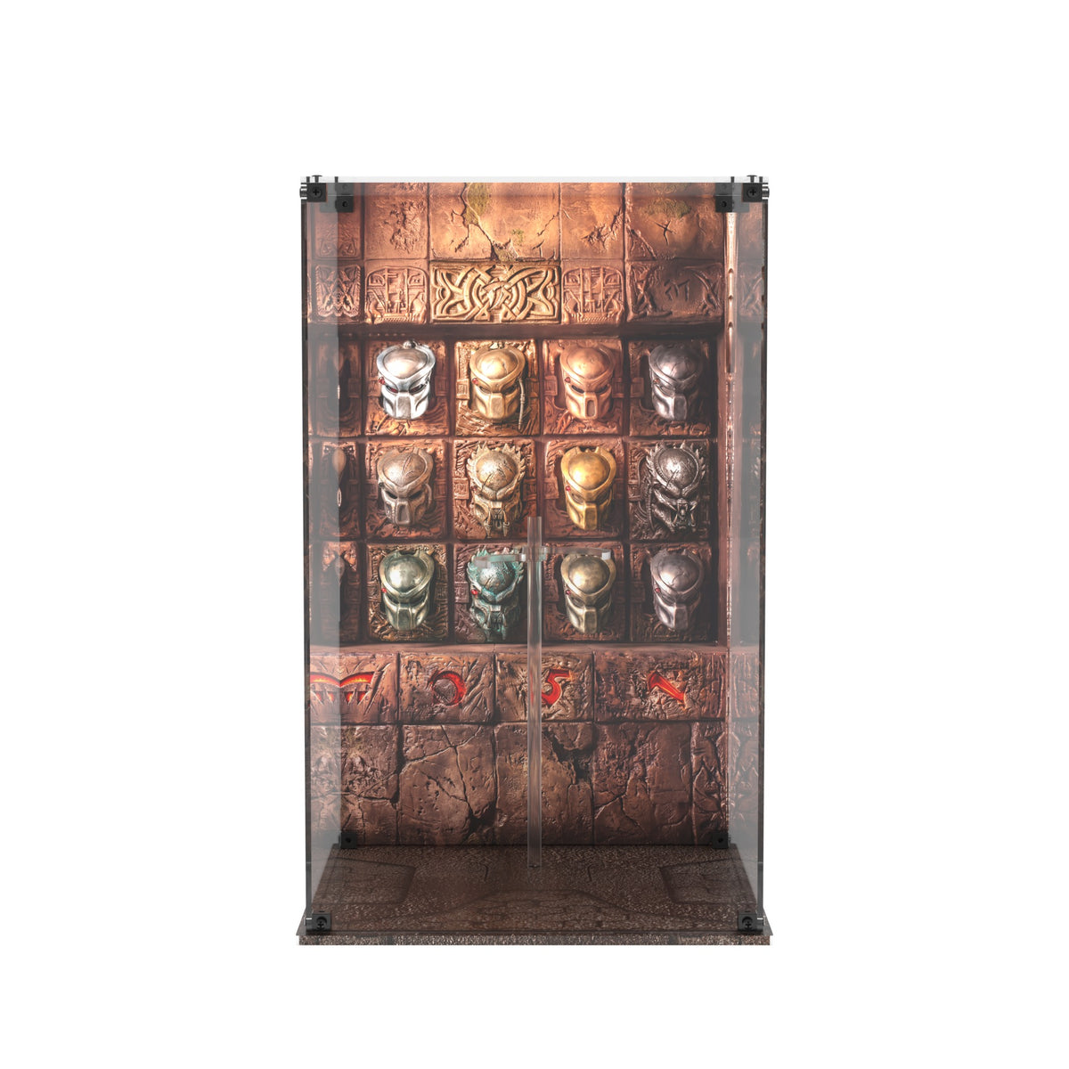 Display case for Hot Toys Predator 2.0 - Trophy Room back and printed base, empty case