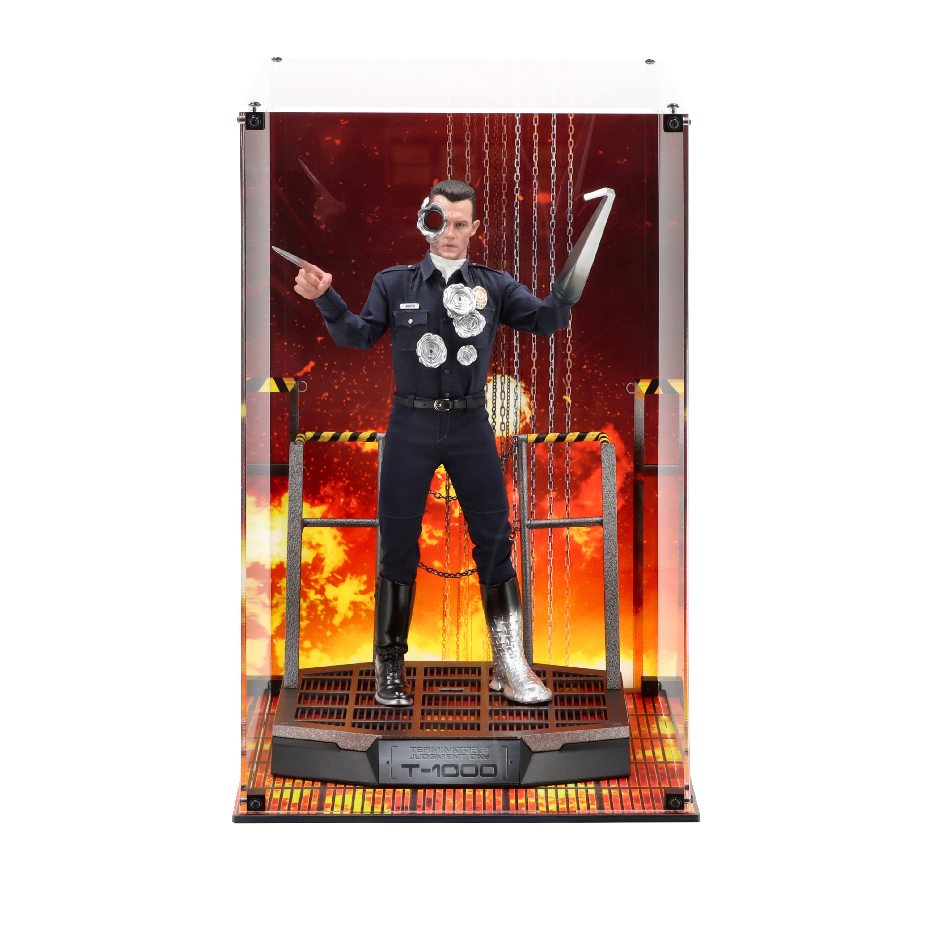 Display Case for Hot Toys Terminator T1000 Robert Patrick