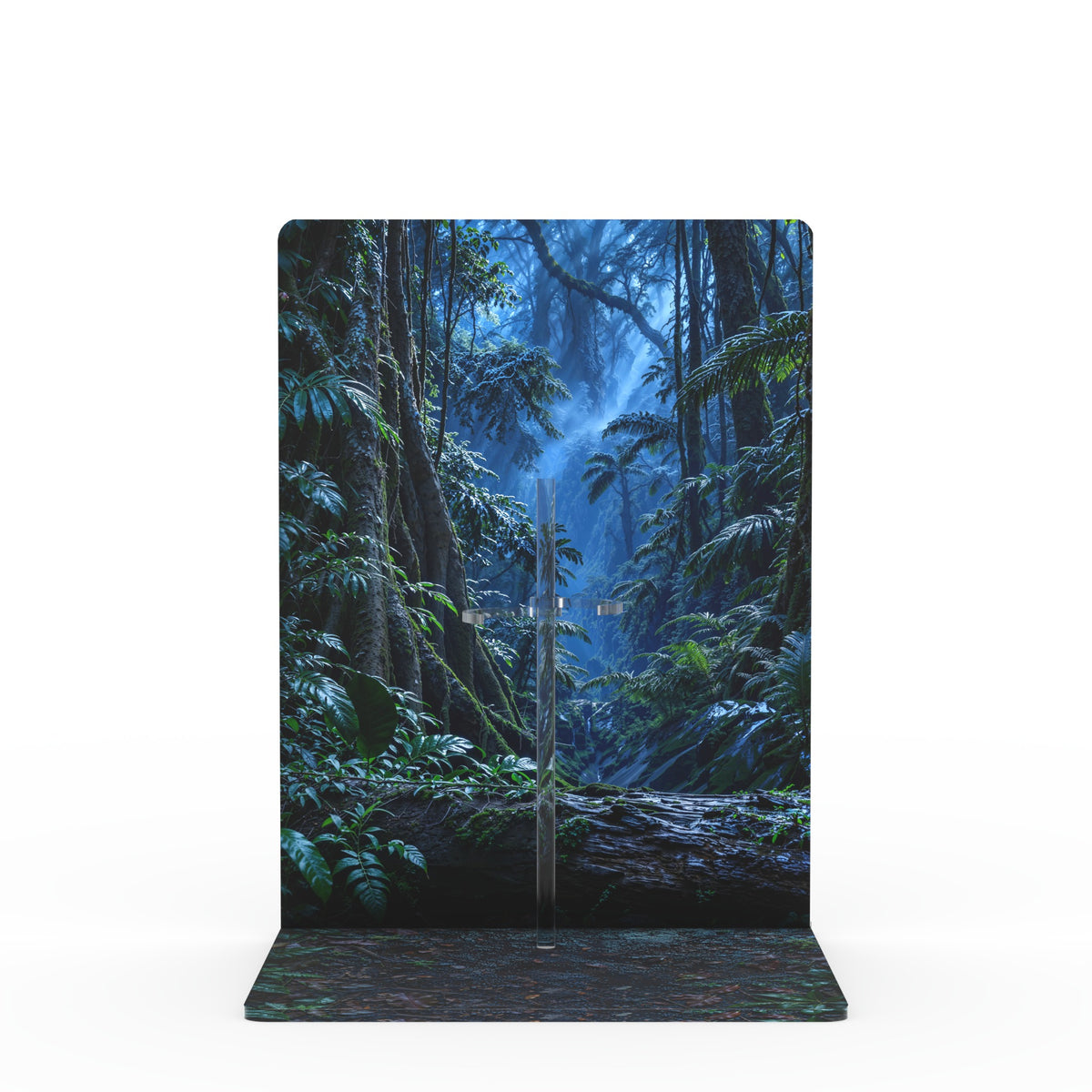 Predator 2.0 printed display stand - Jungle, straight front view of empty stand