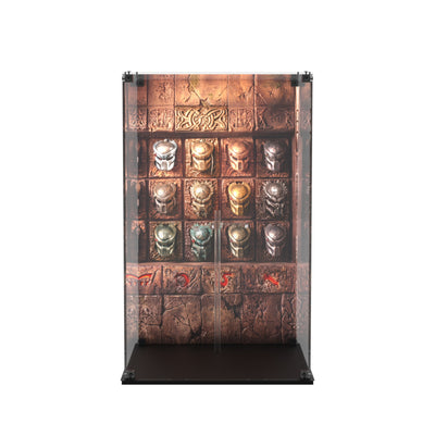 Display case for Hot Toys Predator 2.0 - Trophy Room back and glossy black base, empty case