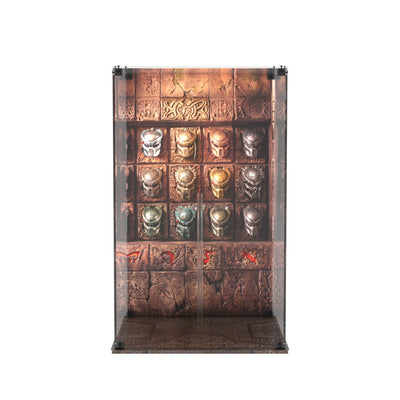 Display case for Hot Toys Predator 2.0 - Trophy Room back and printed base, empty case